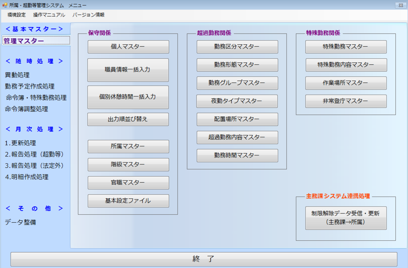 所属報告システム機能（オプション）